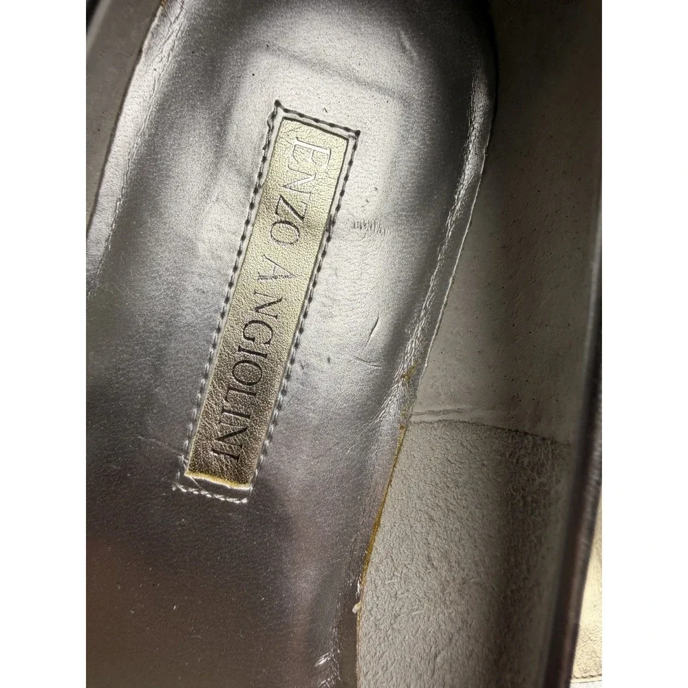 Enzo Angiolini Metallic Liberty‎ Square Toe Leather Loafers 8M